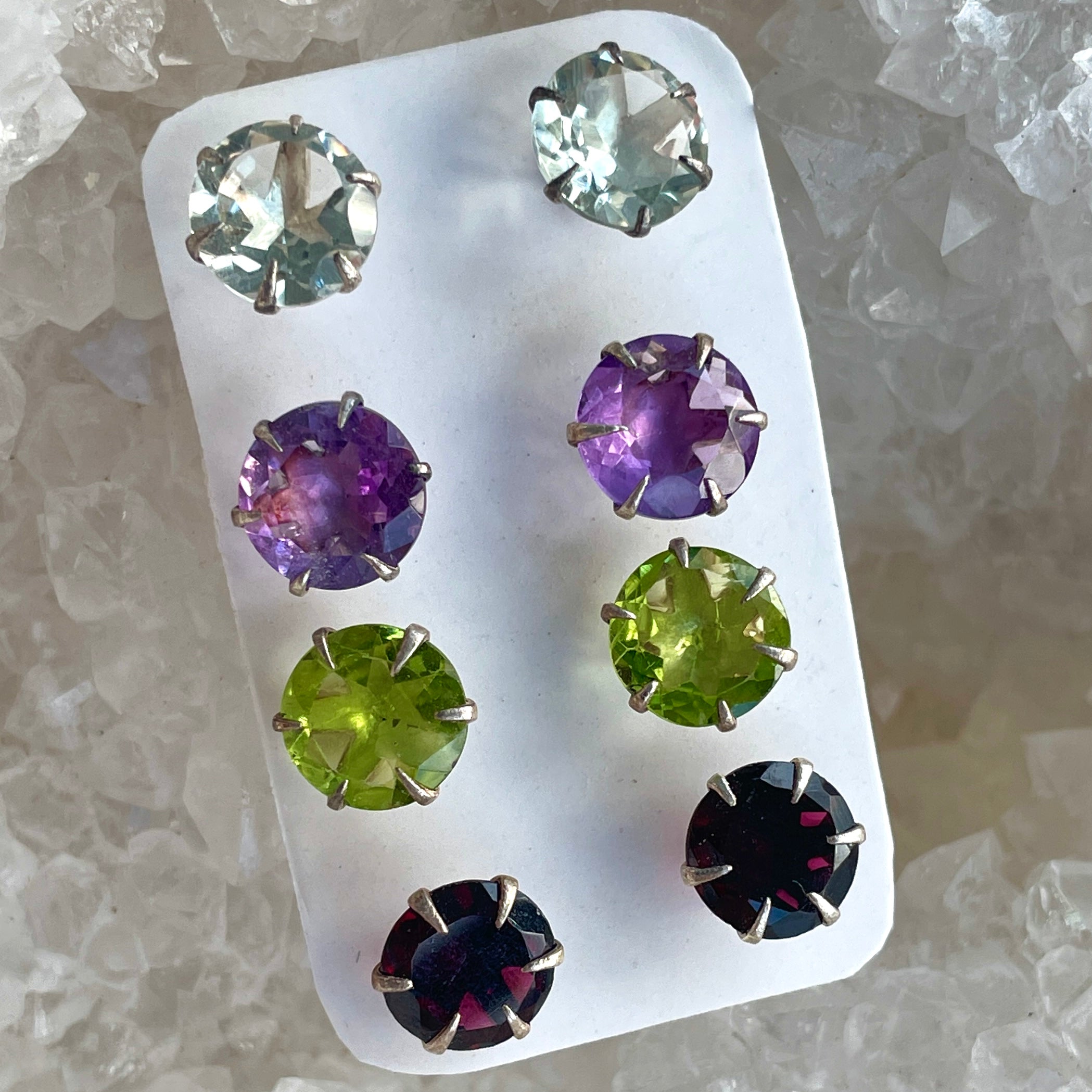 Assorted Crystal Stud Earrings - 4pc Assorted Crystal Stud Earrings - 4pc